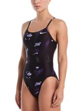 Image of Nike Hydrastrong Multi Print Cutout Swimsuit - Purple