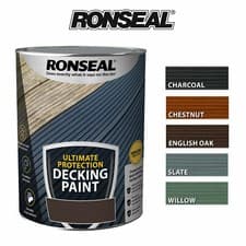 Image of Ronseal Ultimate Protection Decking Paint 5L - Rescues Protects Hard Soft Wood