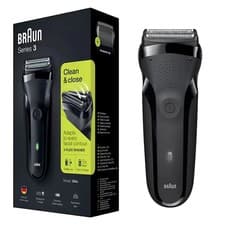 Image of Braun Series 3 300S Mens Electric Shaver Rechargeable Waterproof Razor Jet Black