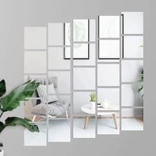 Image of 40x Square Mirror Tiles 15x15cm Wall Mounted DIY Full Body Self-Adhesive Stick