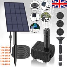 Image of Solar Panel Powered Water Pump Garden Pool Pond Fish Aquarium Fountain Decor UK
