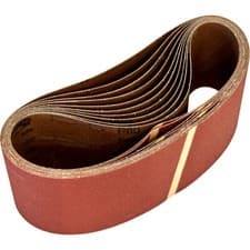 Image of 10 PACK - 100mm x 620mm Sanding Belts - 80 Grit Aluminium Oxide Cloth Backed