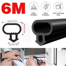 Image of Stormguard UPVC Window Door Bubble Gasket – 6m Rubber Seal Pack – Black