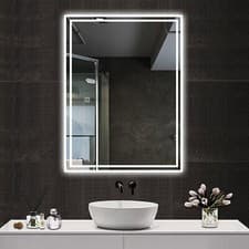 Image of Bathroom LED Mirror With Demister Touch Sensor Illuminated Lights Anti-fog