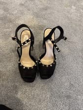 Image of Valentino Black Suede Sandals