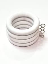 Image of 45mm Wooden Curtain Hanging Ring Hooks with Eyes White Wood Drapery Curtain Ring