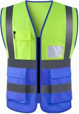 Image of HI VIS VIZ VEST HIGH VISIBILITY WORK WAISTCOAT WITH PHONE & ID POCKETS YELLOW