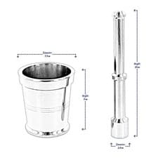 Image of Pestle and Mortar Set Steel Body Spice & Herb Crusher Multi Size Metal Hawang