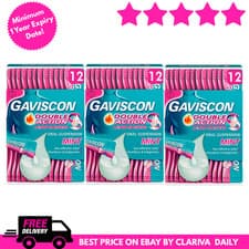 Image of 3 X GAVISCON DOUBLE ACTION LIQUID SACHETS MINT FLAVOUR - 12 X 10ML