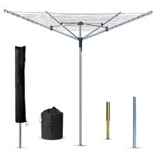 Image of Heavy Duty 4-Arm Rotary Washing Line Clothes Dryer - 60M/50M/40M Outdoor Airer