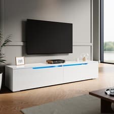 Image of 140 160 180cm High Gloss Floating TV Stand Unit Living Room Cabinet Storage Door