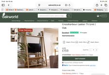 Image of Oak Ladder TV Unit v.g.c. 174H x 105W x 38D purchased from Oak World