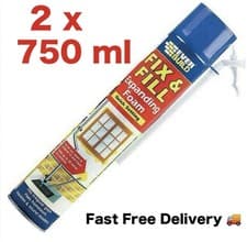 Image of 2 X EVERBUILD Fix and Fill Expanding Foam Filler 750ml .