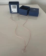 Image of Swarovski Pink Crystal Heart Corded Necklace In Original Box
