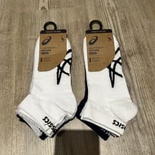 Image of Asics Ankle Socks unisex Size 8.5-11 White Navy Grey 3 Pk x2 6 pairs BN free PP