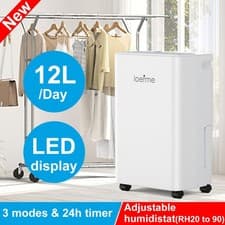 Image of 12L Large Dehumidifier Laundry Drying Sleep Mode 24H Timer Condensation Remover