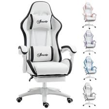 Image of Vinsetto Racing Style Gaming Chair with Reclining Function, White and Black