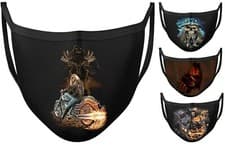 Image of Skull Reaper Goth Biker Joker Gothic Face Mask Covering Reusable Washable Mask