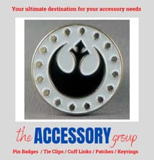 Image of Brand new Star Wars Republic Rebel Alliance White Black pin badge tie pin badge