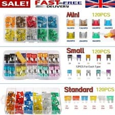 Image of 120x Of Various Miniature Blade Fuse Kits Mini Small Standard Fuse Combinations