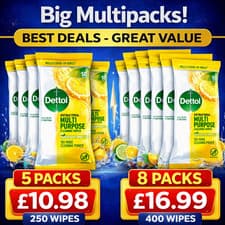 Image of Dettol Antibacterial Cleaning Wipes Citrus Multi Purpose - Pack of 5 & 8