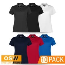 Image of 10 x Womens Action Short Sleeve Breathable Polo Casual Shirt Cool and Dry P206LS