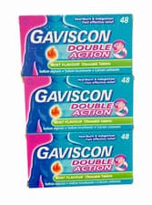 Image of Gaviscon Double Action | Mint Flavour Chewable Indigestion Heartburn 48 Tablets