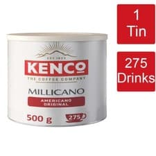 Image of Kenco Millicano Americano Original Instant Coffee Tin 1 x 500g - 275 Servings