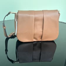 Image of Accessorize Jemma Fold Cross Body Bag Tan NEW
