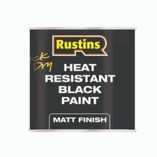 Image of Rustins Quick Dry Heat Resistant Black Paint Matt Finish 250ml