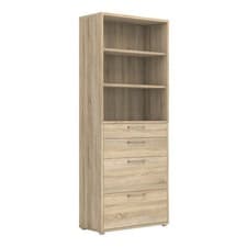 Image of Tall Bookcase with Shelves & Drawers - Office Storage Unit for Books & Files