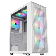 Image of CIT Phantom XL Full ATX Gaming PC Case White Tower 6 x RGB Fans Glass Panel EATX