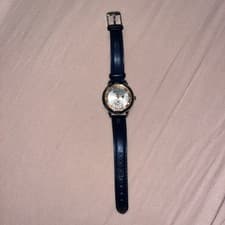 Image of Morgan Navy Genuine Leather Water Resistant Ladies Watch