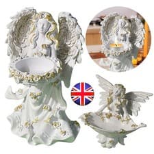 Image of Kneeling Angel T Light Holder Christmas Remembrance Guardian Angel White Praying