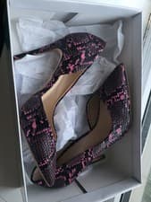 Image of Dune Women's High Heel Pink Fuax Reptile Court Shoes Size 4 EU 37