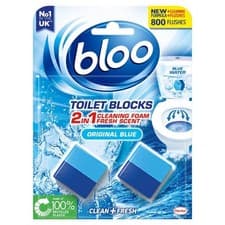 Image of Bloo 2in1 In-Cistern Original Blue Toilet Blocks 50g
