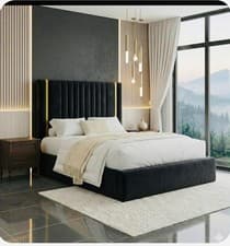 Image of Luxury Dream Gold trim bed in different colour with elegant gold trim