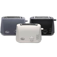 Image of Quest 2-Slice Toaster Wide Slots Reheat Defrost 6 Browning White Black Grey