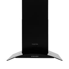 Image of Russell Hobbs 90cm Curved Glass Chimney Cooker Hood - Black RHGCH901BM