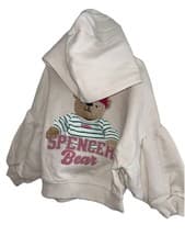 Image of M&S Age 2-3 Years Spencer Bear Cream Hooded Sweatshirt