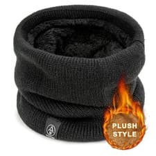 Image of Snood Neck Warmer Scarf Men Winter Thick Fleece Thermal Windproof Balaclava Mask