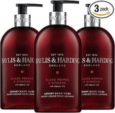 Image of Baylis & Harding Black Pepper and Ginseng Hand Wash, 500 ml (Pack of 3) - Vegan