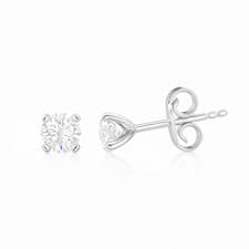 Image of 0.52cts Round Cut Natural Diamond Stud Earrings, 18ct White Gold