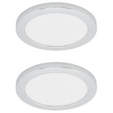 Image of Litecraft Ceiling Light Bathroom Circular Flush LED in Chrome - 2 Pack Clearance
