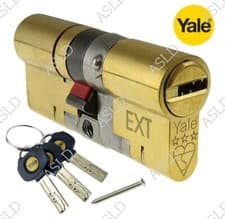Image of Yale Platinum 3 Star Euro Double Cylinder 55:45 TS007 Anti Snap/Brass/3 Keys