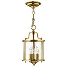 Image of 3 Bulb Ceiling Pendant Light Fitting Highly Polished Brass LED E14 60W