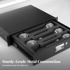 Image of 2U Locking Rack Drawer Lockable 19-Inch Metal Cabinet Drawer Quiet Glide Rails