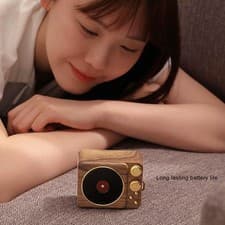 Image of .Retro Music Speaker Bluetooth V5.0 Portable Wireless Speaker Magnetic Back