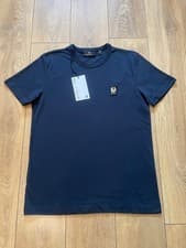 Image of Belstaff Cotton Jersey T-Shirt Dark Ink Size Large