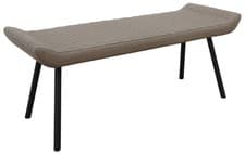Image of Ion Light Brown Low Dining Bench with Sandy Black Metal Legs